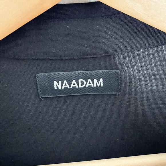 Naadam Long Sleeve Wool Button Up Shirt Mens Large Black Collared - Picture 6 of 10